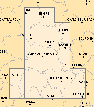 Carte Auvergne 1:100000 - IGN