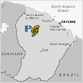 La Guyane (973) - Outre-Mer France - Map Guyane - Karte von Guyane 