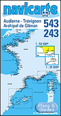 Audierne - Trvignon - Iles Glnan - Carte marine 