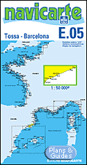 Costa Brava - Tossa - Barcelona - Carte marine 