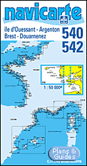 Ile d'Ouessant - Argenton - Brest Douarnenez - Carte marine 