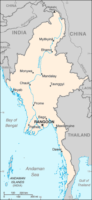 Myanmar map - carte Birmanie - Birma - Burma - Birmania - Birmnia 