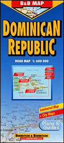 B&B Road Map: Dominican Republic - B&B Dominikanische Republik 1:600 000. Road Map. Laminierte Straßenkarte