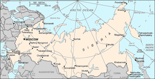 Map of Russia - Carte de Russie