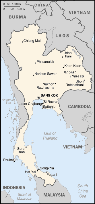 map of Thailand - Kaart Thailand - carte de Thalande - Regno di Tailandia - Thaimaa - Reino da Tailndia - Reino de Tailandia
